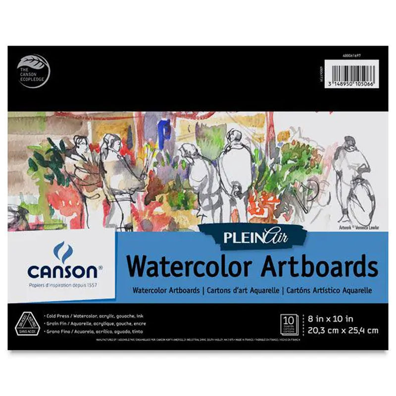 Artist Series Montval Plein Air Watercolor Board, Foldover Binding, 10 Sheet, 8x10 inch, 1 Count