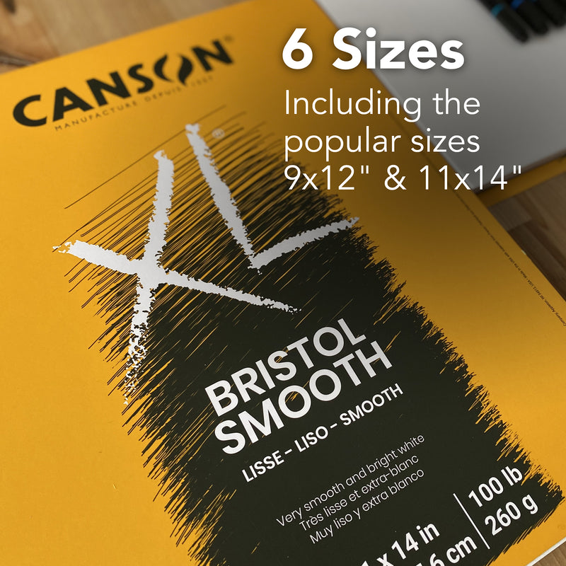 XL Series Bristol Pad, Smooth Finish, Foldover Binding, 25 Sheet, 11x14 inch, Pack of 2