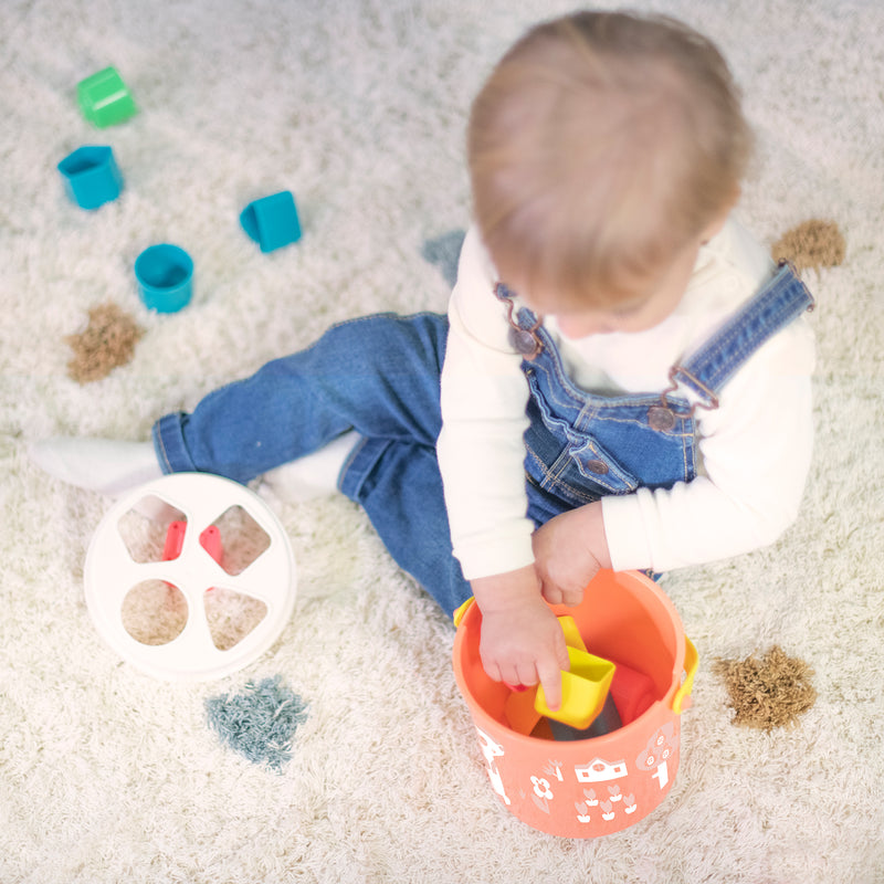 Feel to Learn: Shape Sorting Bucket, Salmon