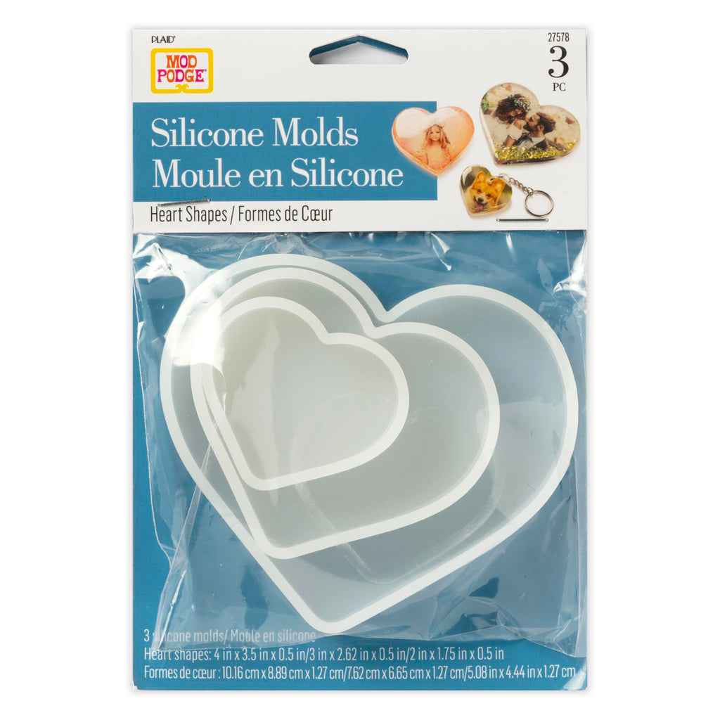Mod Podge Silicone Mold Hearts 3ct