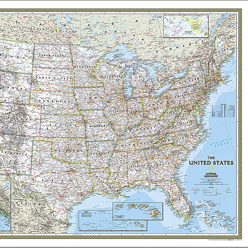 United States Classic Map, Laminated, 43.5" x 30.5"