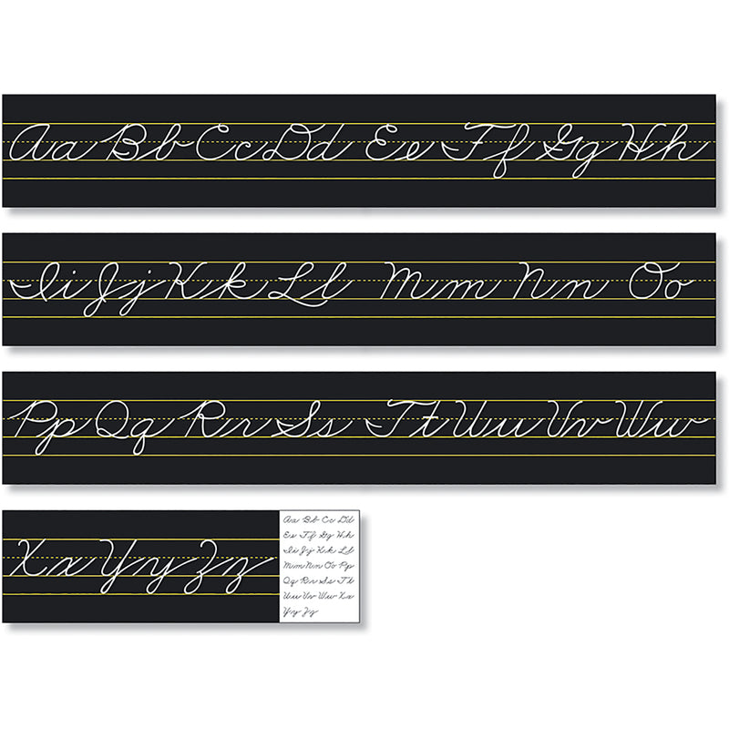 Alphabet Line Traditional Cursive Black