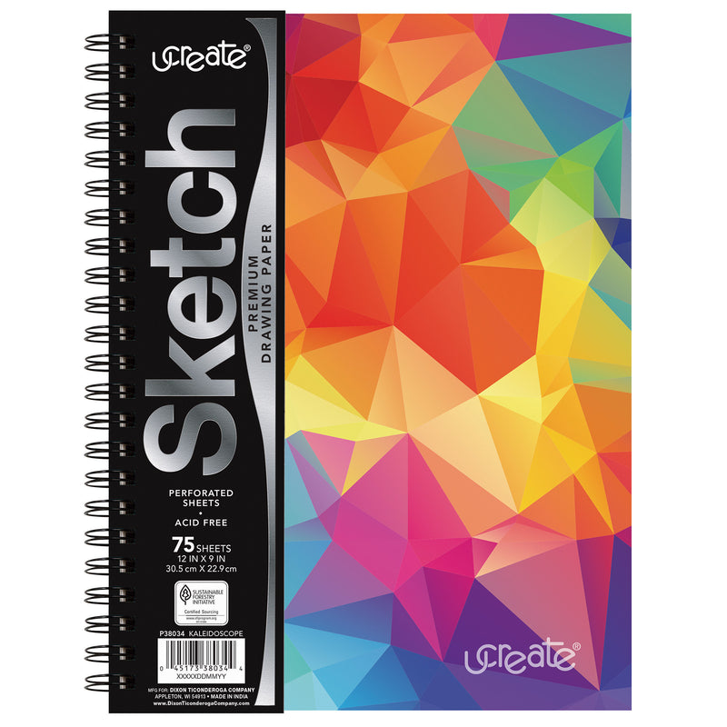 Poly Sketch Book Kaleidoscope 9x12in Ucreate Fashion