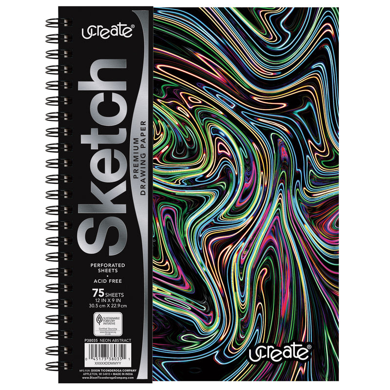Poly Sketch Book Neon Abstract 9x12in Ucreate Fashion