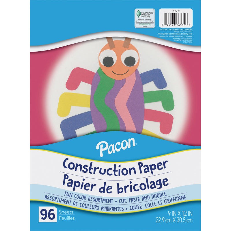 Construction Paper Asst 96 Sheets 6in X 9in