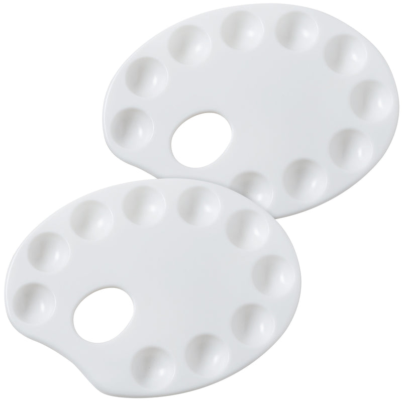 Palette-Shaped Paint Trays, White, 9" x 6.75", 2 Per Pack, 6 Packs