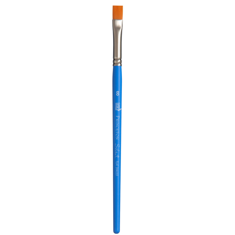 Select Flat Shader Brush Size 8 Series 3750 Short Blue Handle