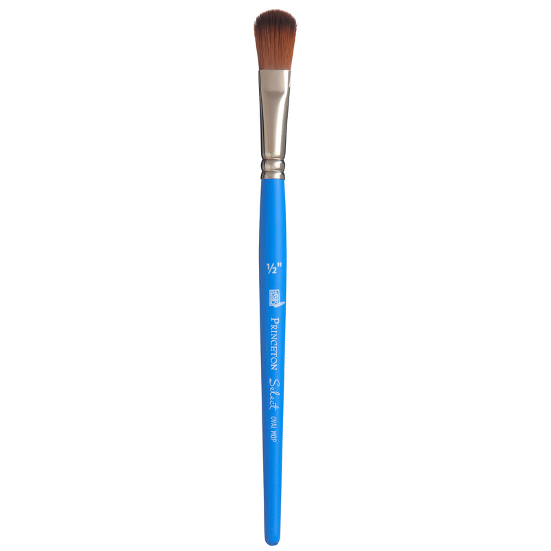 Select Oval Mop Brush Size 1/2in Series 3750 Short Blue Handle