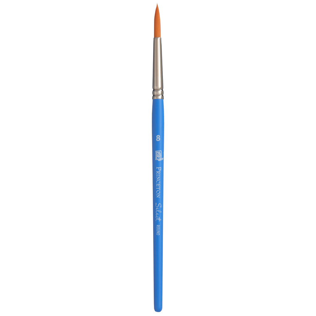 Select Round Brush Size 8 Synthetic Series 3750 Short Blue Handle