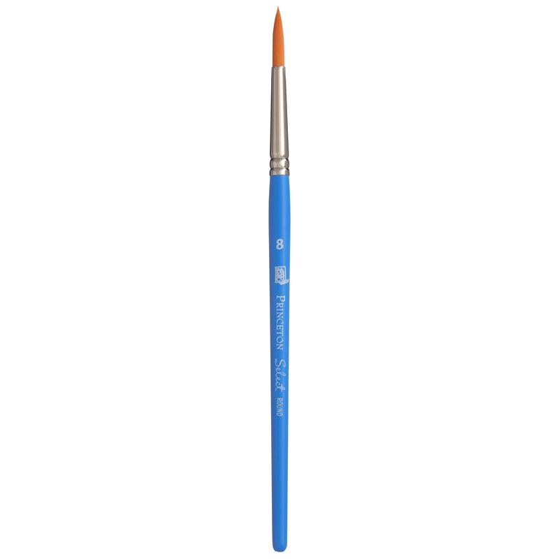 Select Round Brush Size 8 Synthetic Series 3750 Short Blue Handle