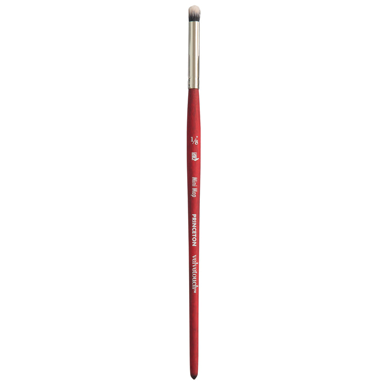 Velvetouch Mini Mop Brush Size 1/8 Series 3950 Short Scarlet Handle