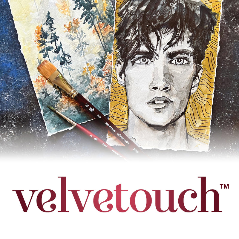 Velvetouch Round Brush Size 6 Series 3950 Short Scarlet Handle