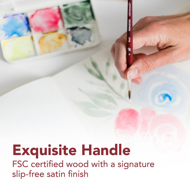 Velvetouch Round Brush Size 6 Series 3950 Short Scarlet Handle