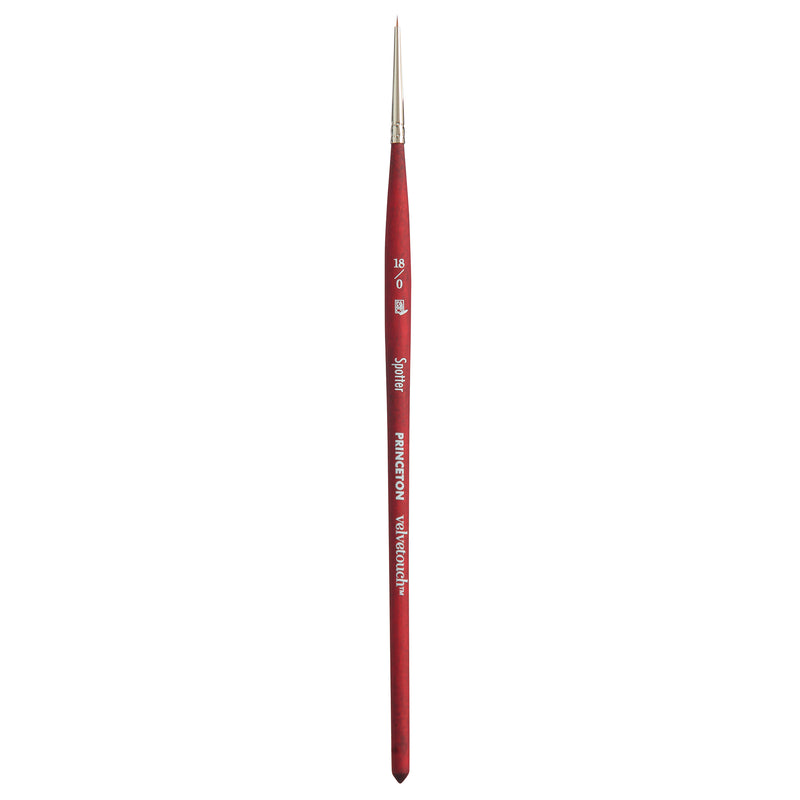 Velvetouch Spotter Brush Size 18/0 Series 3950 Short Scarlet Handle