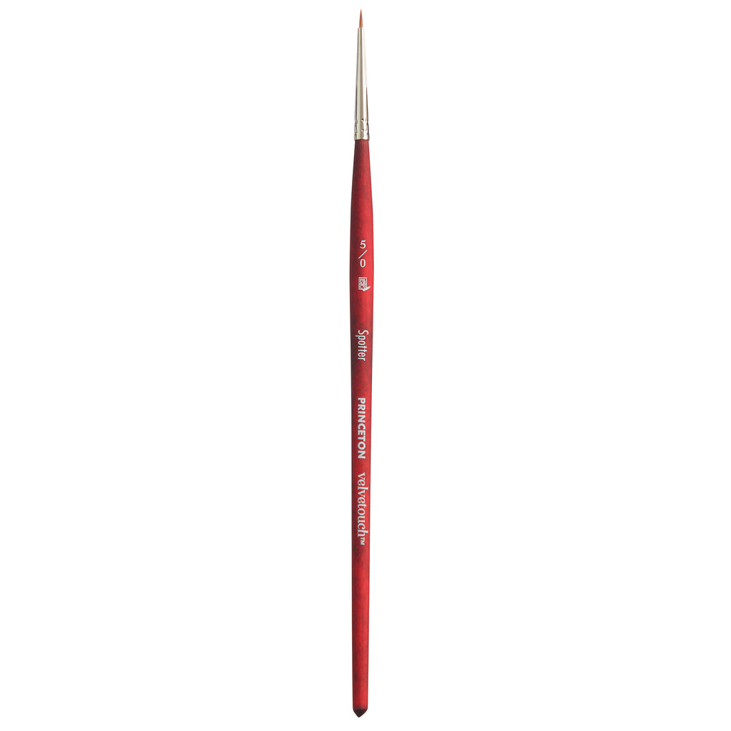 Velvetouch Spotter Brush Size 5/0 Series 3950 Short Scarlet Handle