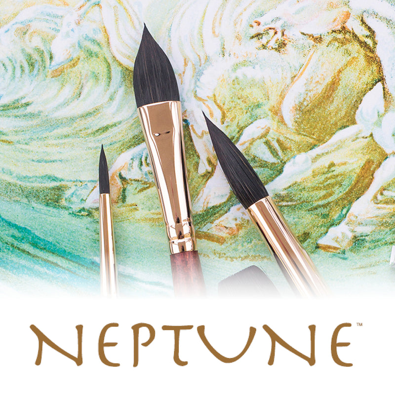 Neptune Round Brush Size 10 Series 4750 Short Dark Wood Handle