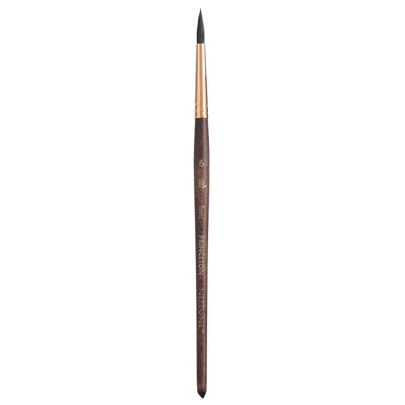 Neptune Round Brush Size 6 Series 4750 Short Dark Wood Handle