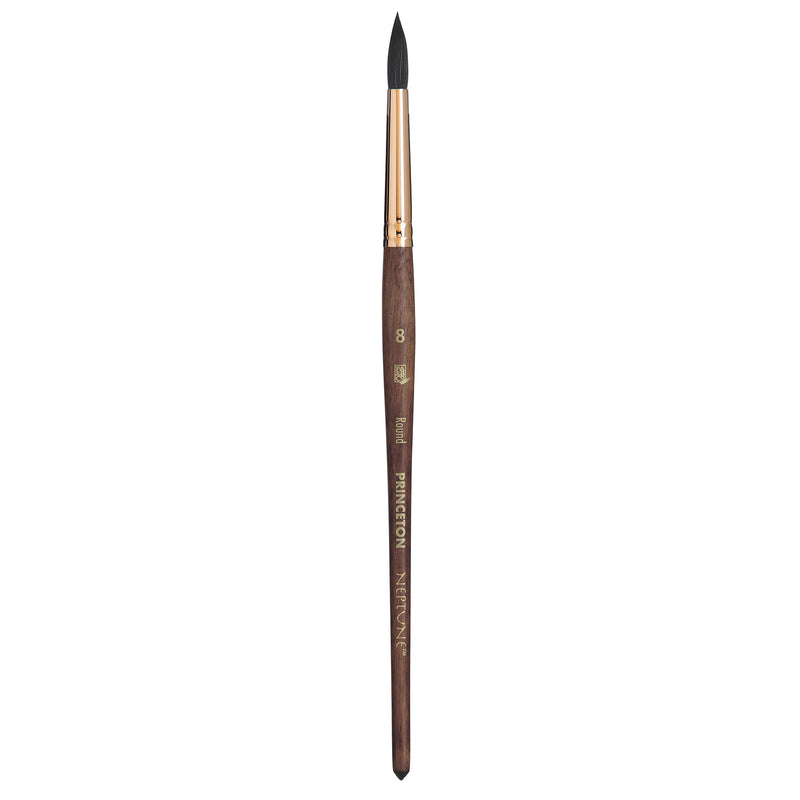 Neptune Round Brush Size 8 Series 4750 Short Dark Wood Handle