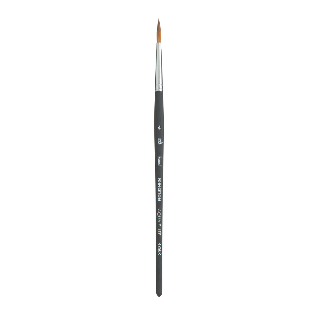 Aqua Elite Round Brush Size 4 Series 4850 Short Matte Blk Handle