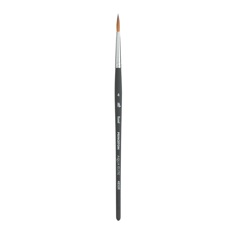 Aqua Elite Round Brush Size 4 Series 4850 Short Matte Blk Handle
