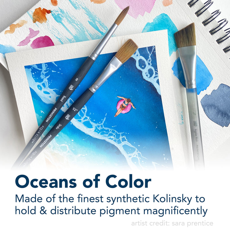 Aqua Elite Round Brush Size 6 Series 4850 Short Matte Blk Handle