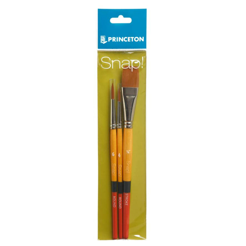 Snap Brush Set 2 Short 3ct W/stroke 3/4in Rnd4 Rnd6