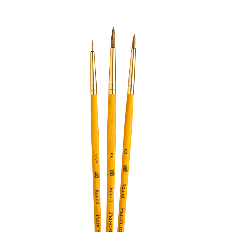 Realvalue Brush Set 3ct Ylw All Rnd Natural Sable Hair