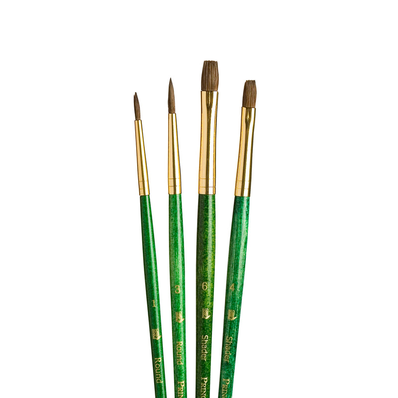 (3 St) Realvalue Brush Set 4ct Grn