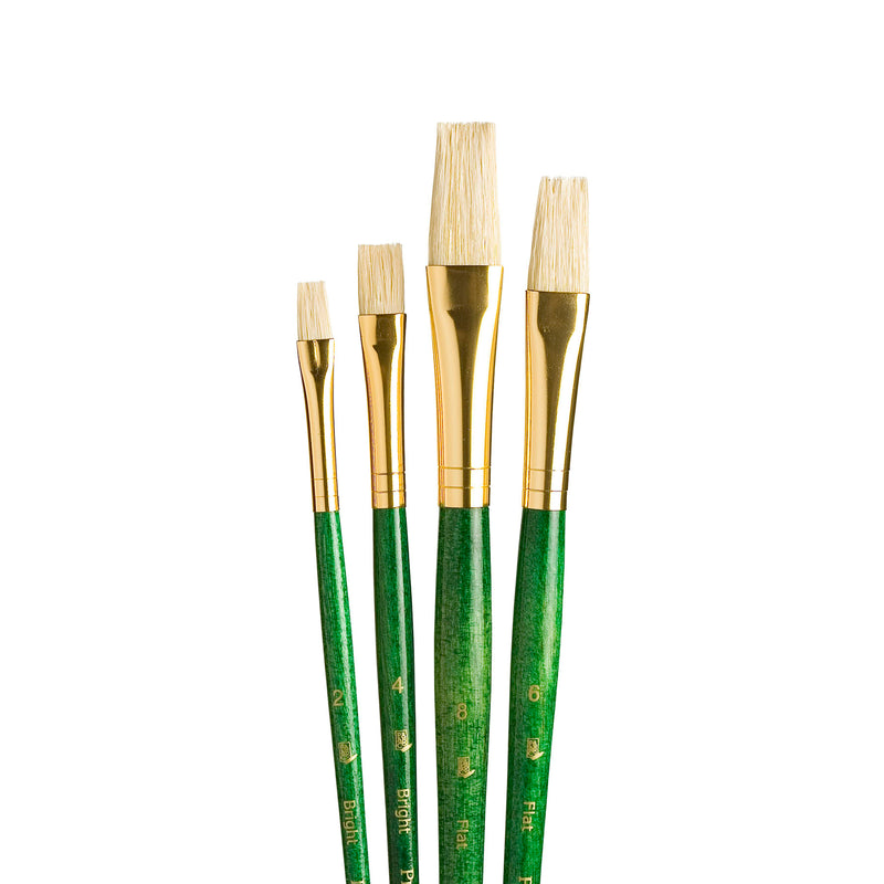 (3 St) Realvalue Brush Set 4ct Grn