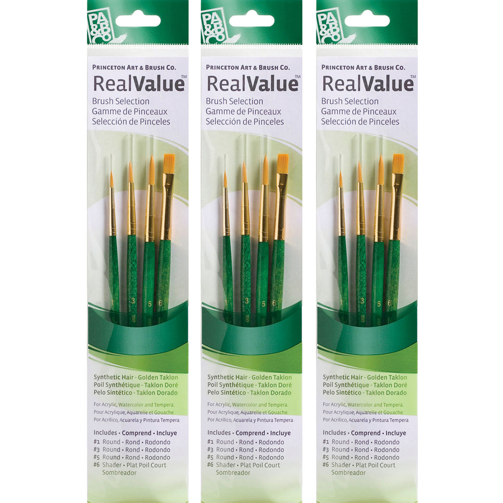 (3 St) Realvalue Brush St 4ct Synth