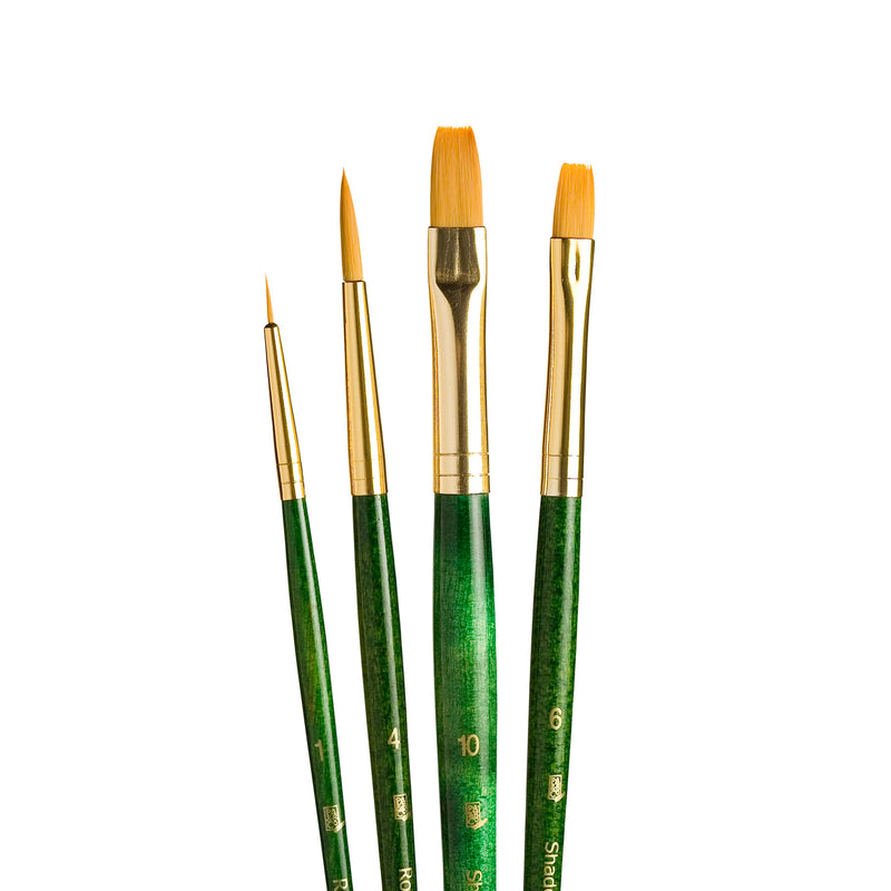 Realvalue Brush Set 4ct Grn 2rnd 2shaders