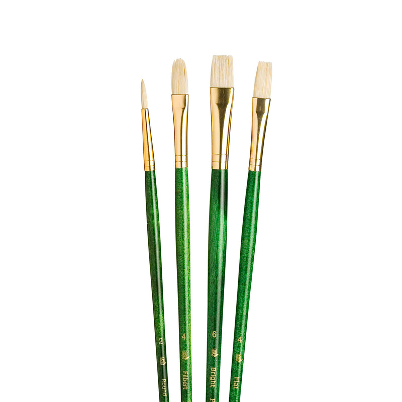 Realvalue Brush Set 4ct Green Long Handles
