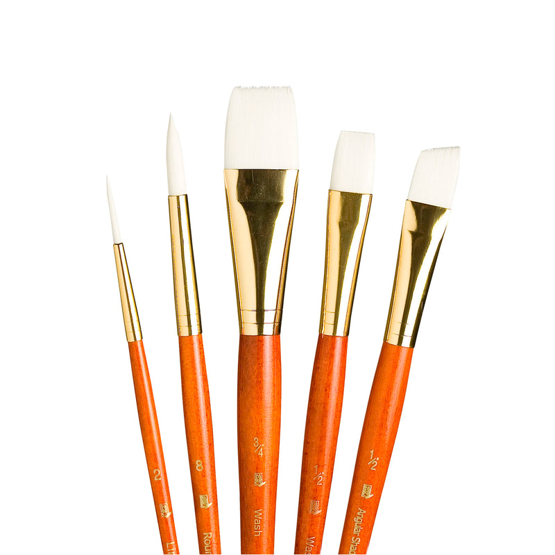 Realvalue Brush Set 5ct Org W/angle Brush