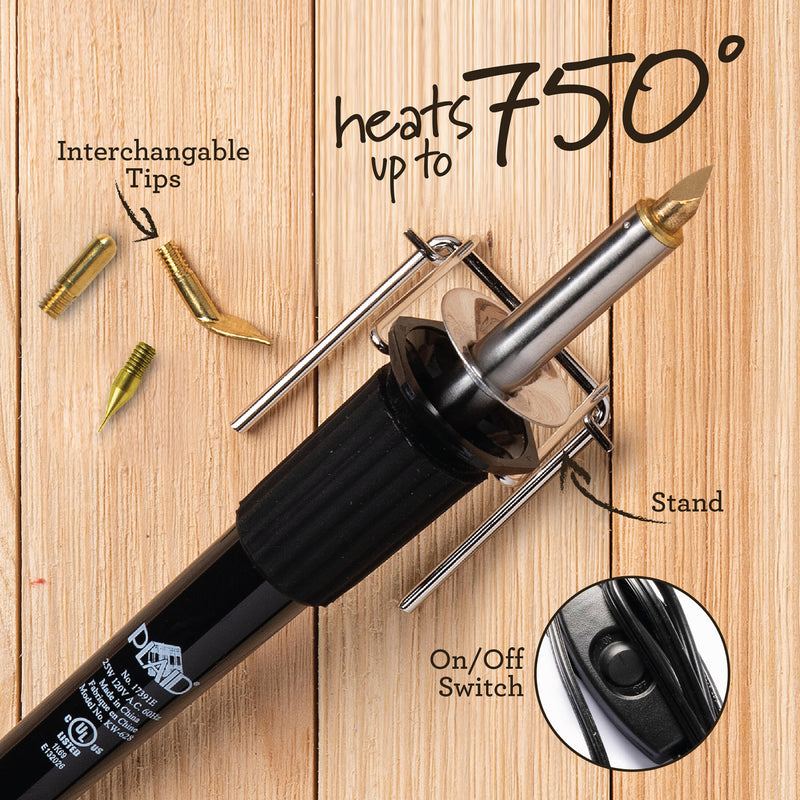 Plaid Wood Burning Tool 8ct 6 Tip & Stencil Cutter
