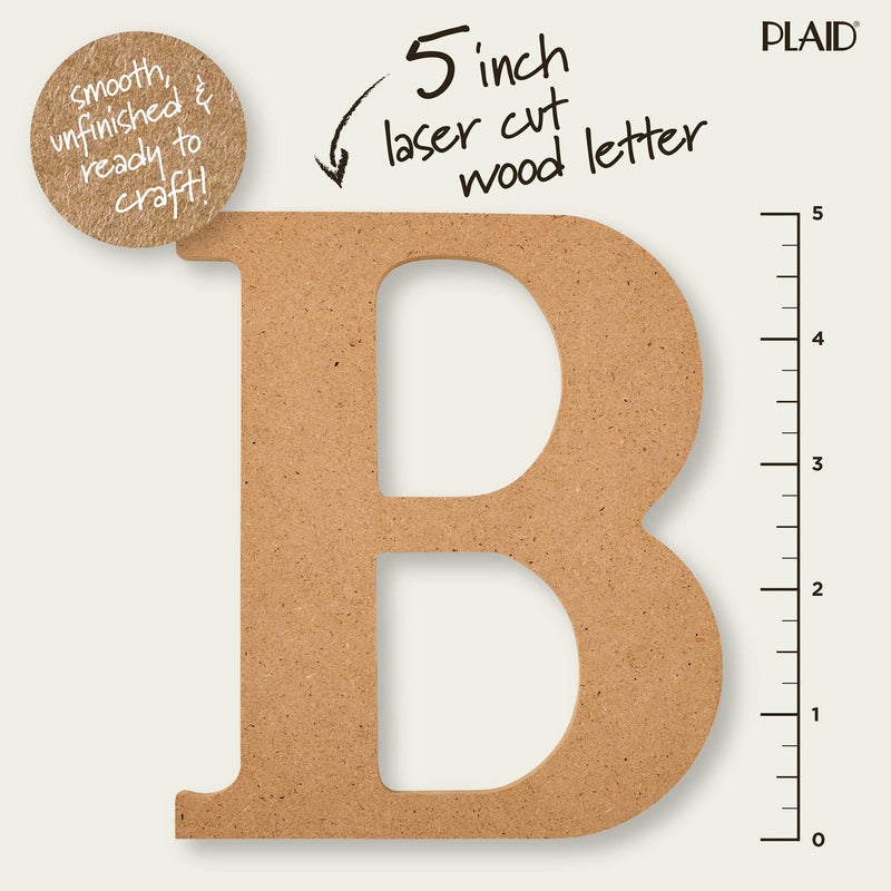 Plaid Mdf Letter B 5 Inch