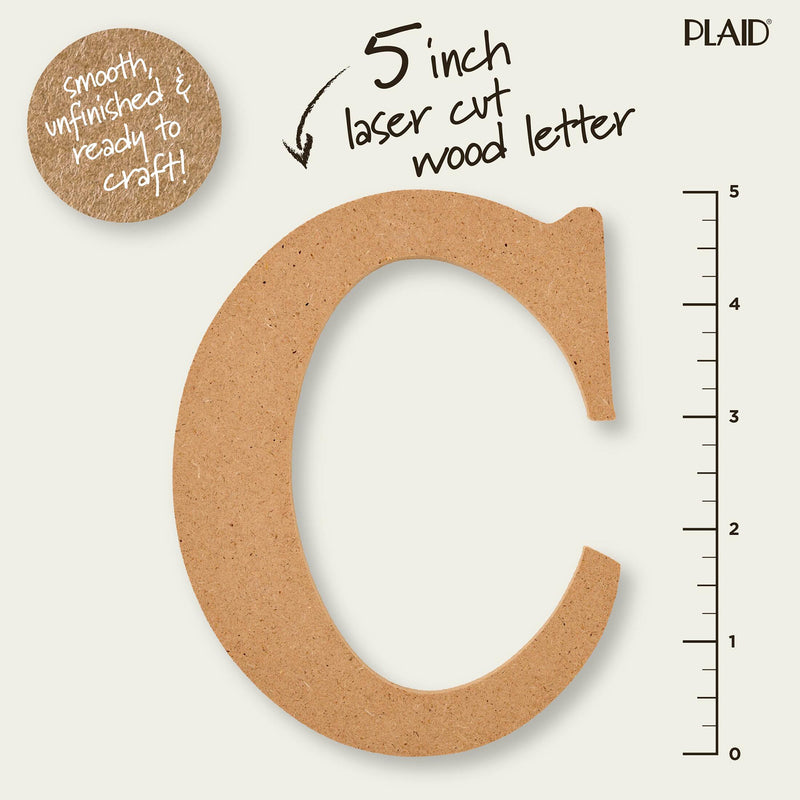 Plaid Mdf Letter C 5 Inch