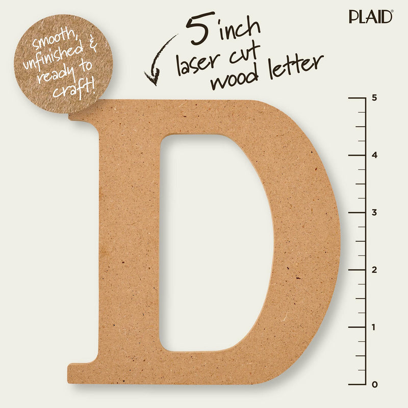 Plaid Mdf Letter D 5 Inch