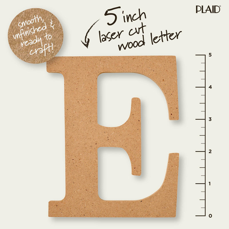 Plaid Mdf Letter E 5 Inch
