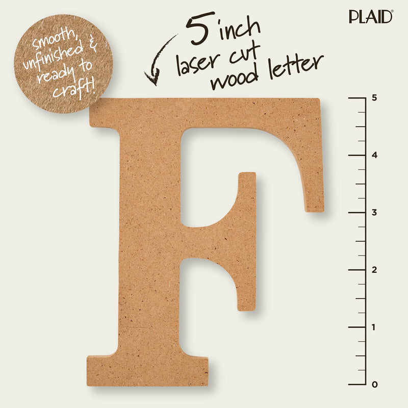 Plaid Mdf Letter F 5 Inch
