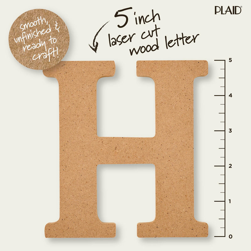Plaid Mdf Letter H 5 Inch