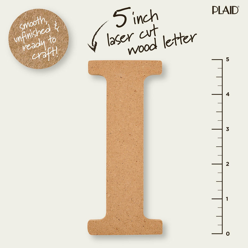 Plaid Mdf Letter I 5 Inch