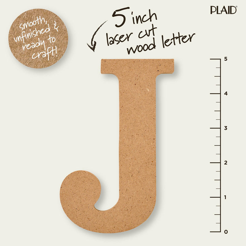Plaid Mdf Letter J 5 Inch