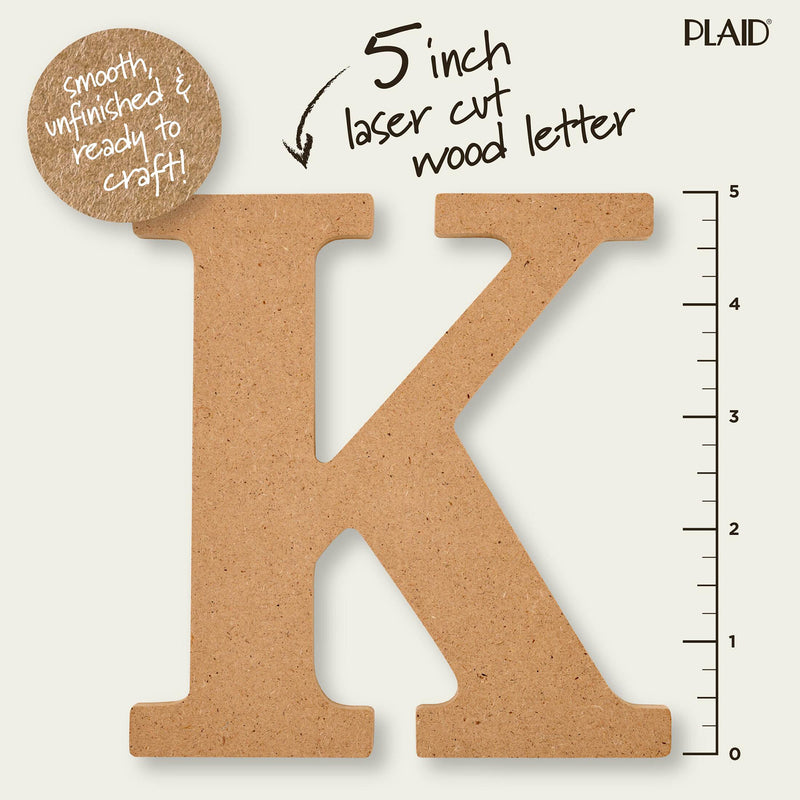Plaid Mdf Letter K 5 Inch