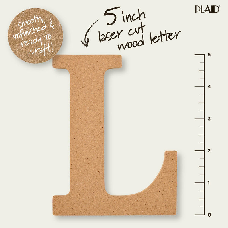 Plaid Mdf Letter L 5 Inch