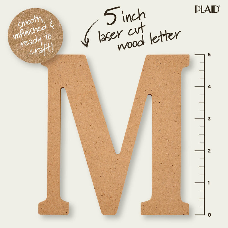 Plaid Mdf Letter M 5 Inch