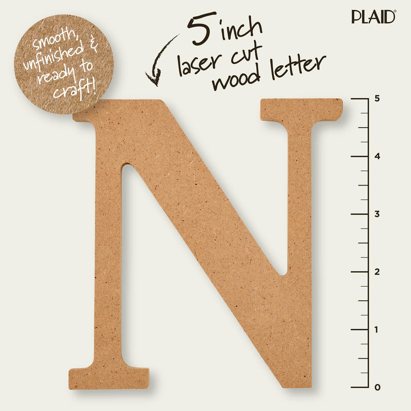 Plaid Mdf Letter N 5 Inch