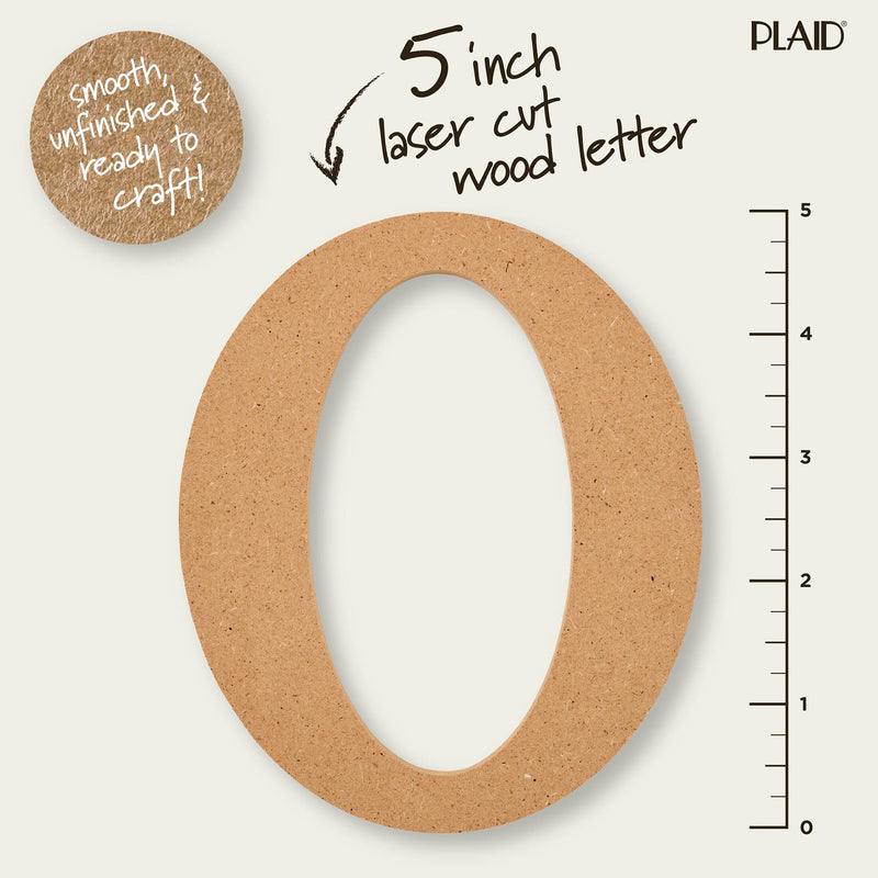 Plaid Mdf Letter O 5 Inch