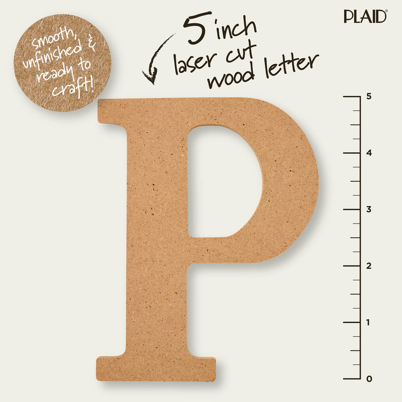 Plaid Mdf Letter P 5 Inch