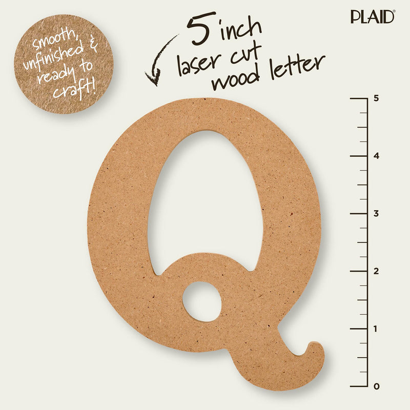 Plaid Mdf Letter Q 5 Inch