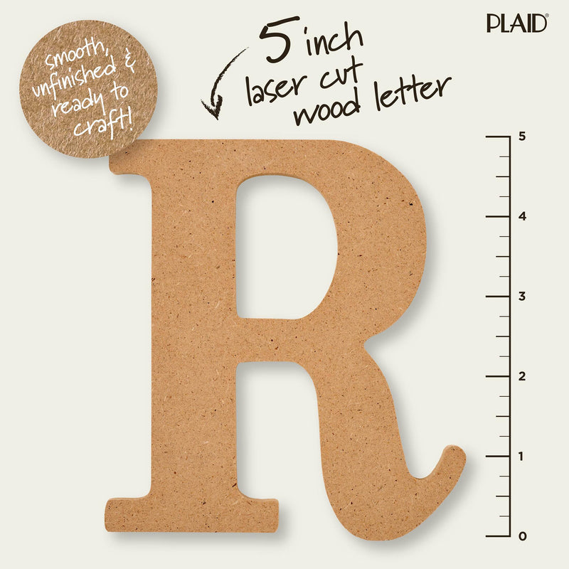 Plaid Mdf Letter R 5 Inch